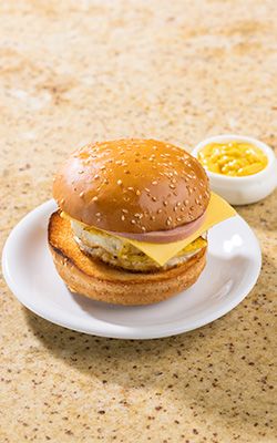 Cheese Ham & Egg Burger